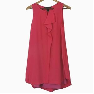 Marc by Marc Jacobs Pink Silk Ruffle Detail A Line Sleeveless Lined Dress Small
